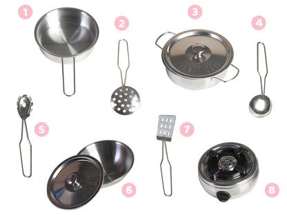 Set Bucatarie Multifunctionala pentru Copii, din Lemn cu Accesorii, 85 x 80,5 x 30,5 cm