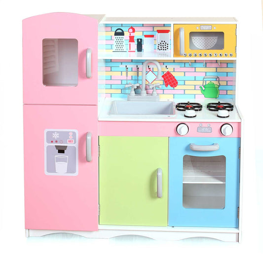 Set Bucatarie Multifunctionala pentru Copii, din Lemn cu Accesorii, 85 x 80,5 x 30,5 cm