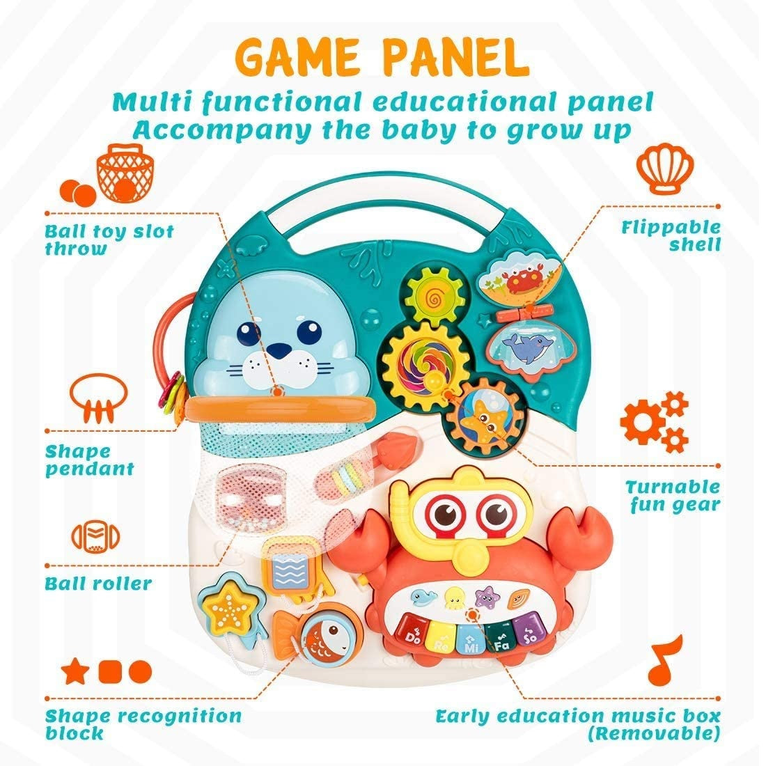 Premergator multifunctional cu masa de activitati si inaltime reglabila, albastru