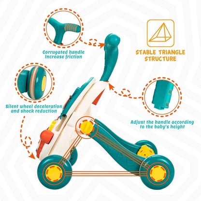 Premergator multifunctional cu masa de activitati si inaltime reglabila, albastru