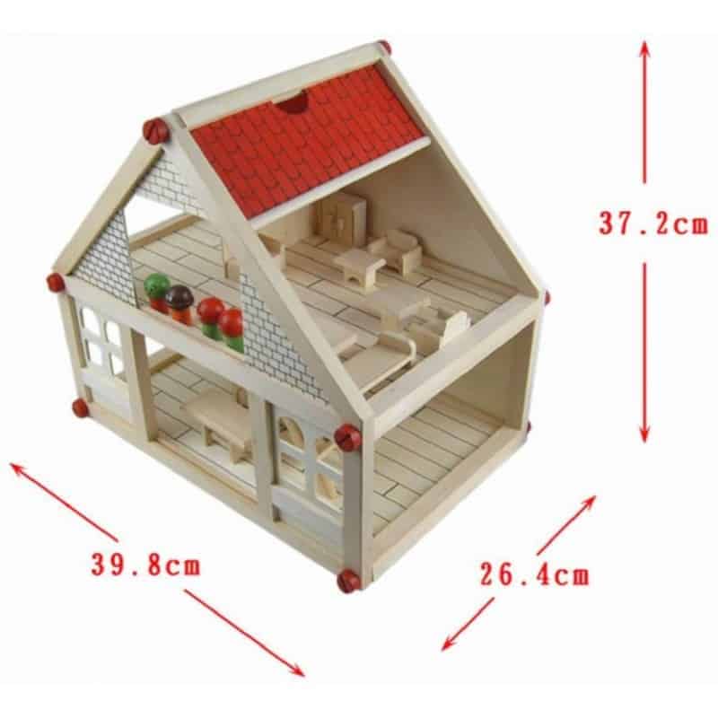 Casuta de papusi din lemn , 37 cm