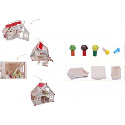 Casuta de papusi din lemn , 37 cm