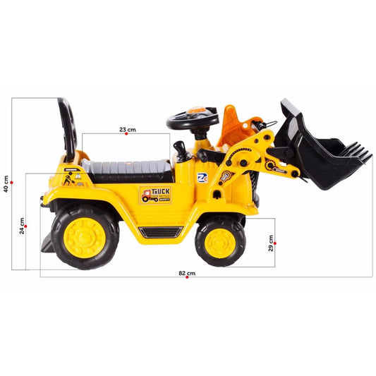 Masinuta Interactiva Buldozer 3 in 1 idealSTORE , Echipata cu functie Olita, Accesorizata cu Volan si Manete pentru a spori jocul de rol