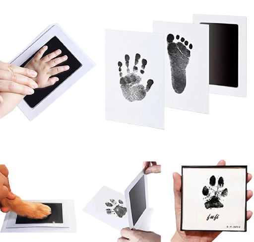 Kit amprenta cu tus pentru maini si picioare bebelusi, non-toxic