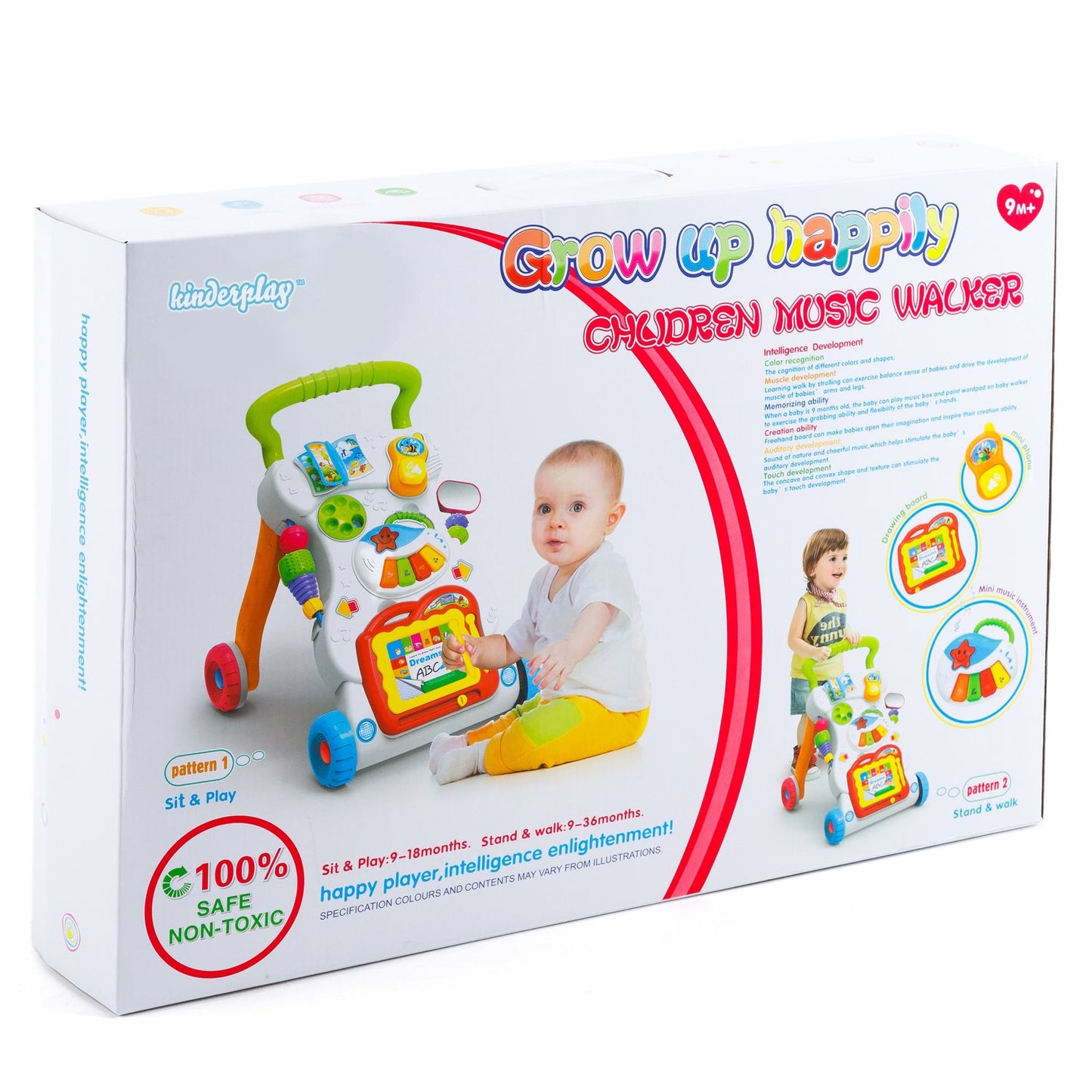 Antepremergator Baby First Step, Jucarii detasabile, tabla de scris, telefon, pian, toate detasabile, lumini si sunete, 45 cm inaltime Kinderplay interactiv KP1047