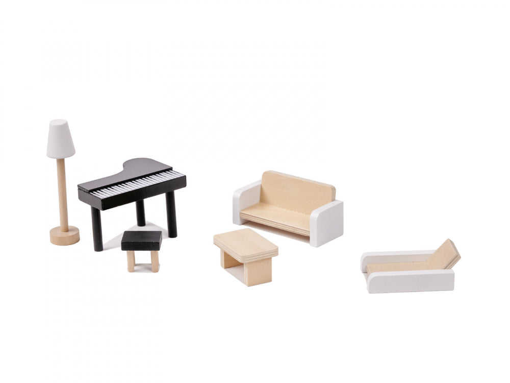 Casuta de papusi din lemn cu LED-uri Lulilo in stil Floro Boho