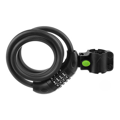 Cablu Antifurt Bicicleta idealSTORE 120CM cu Cifru, Otel Flexibil si Protectie PVC Negru