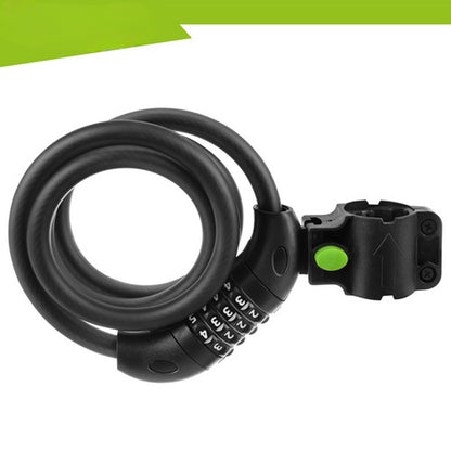 Cablu Antifurt Bicicleta idealSTORE 120CM cu Cifru, Otel Flexibil si Protectie PVC Negru