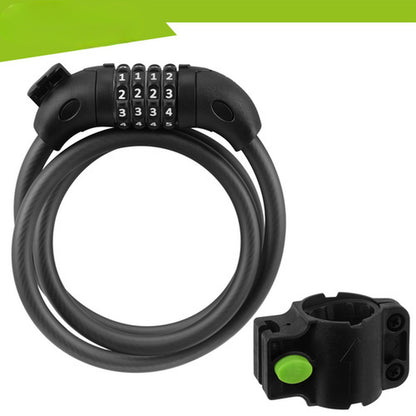 Cablu Antifurt Bicicleta idealSTORE 120CM cu Cifru, Otel Flexibil si Protectie PVC Negru