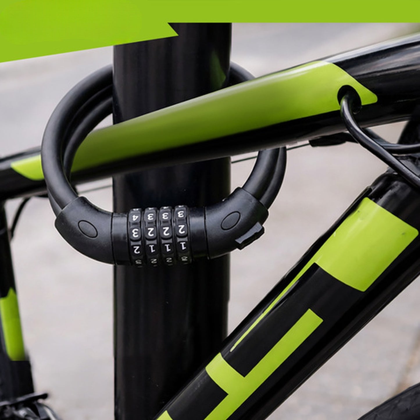 Cablu Antifurt Bicicleta idealSTORE 120CM cu Cifru, Otel Flexibil si Protectie PVC Negru