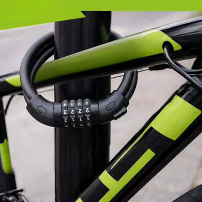 Cablu Antifurt Bicicleta idealSTORE 120CM cu Cifru, Otel Flexibil si Protectie PVC Negru
