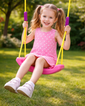 Leagan Stil Bancuta Cool Swing idealStore Roz, Scaun Confortabil, Franghii Rezistente, Inaltime Reglabila, Aspect Atractiv, Culori Vii