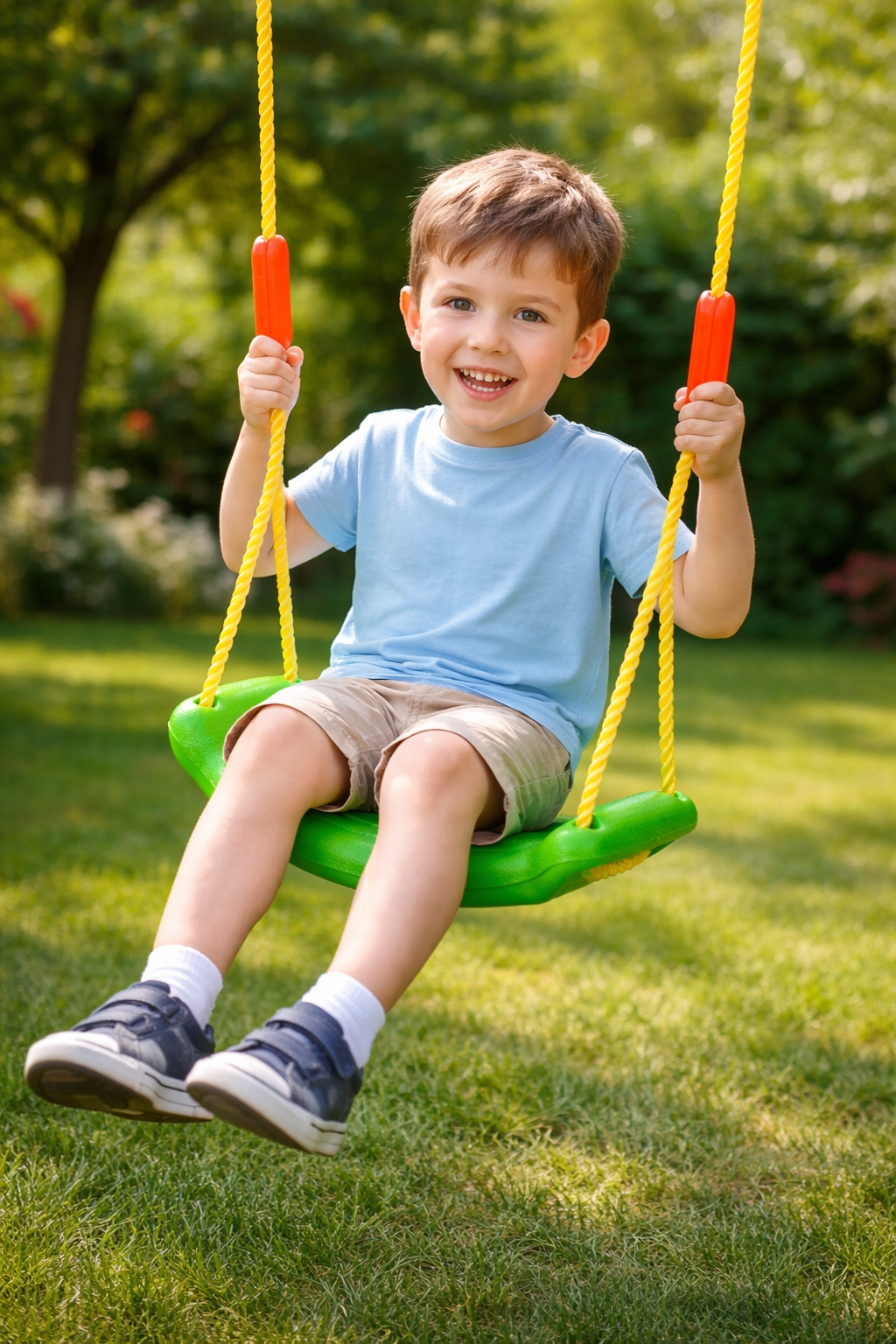 Leagan Stil Bancuta Cool Swing idealStore Verde, Scaun Confortabil, Franghii Rezistente, Inaltime Reglabila, Aspect Atractiv Culori Vii