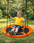 Leagan pentru copii profesional idealStore Stork's Nest, tip Cuib, Sarcina maxima 150 Kg, Diametru 95 cm, Cadru Otel, Portocaliu