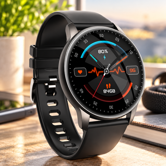 Ceas SmartWatch Lensa idealStore, Ecran HD 1.35', Notificari Apeluri/Mesaje/Aplicatii, Monitorizare Ritm Cardiac, Tensiune Arteriala, Oxigen din Sange, Moduri Sport, Momento Menstrual, Impermeabil, Negru