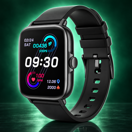 Ceas Smartwatch si Bratara Fitness Lexus Collection idealSTORE, Ecran Tactil 3D Apeluri si Mesaje Bluetooth, Monitorizare Ritm Cardiac si Somn Multi-Sport, Difuzor-Microfon, Barometru, IP67, Alarma, Android-IOS, Long Battery, Negru Edition