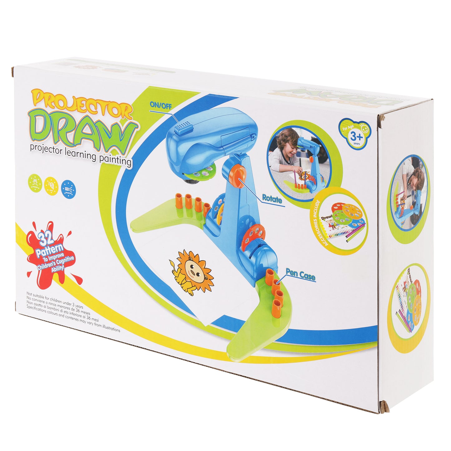 Jucarie de desen, proiector, lampa, modele de desen gata facute, 18 elemente