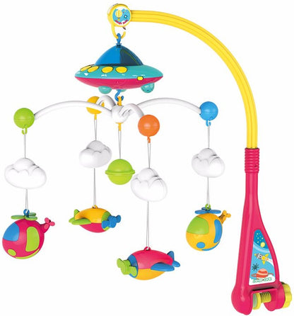 Carusel pentru patut cu lumina de veghe MagStar, Primul Contact, 108 melodii , 4 brate viu colorate cu diferite jucarii