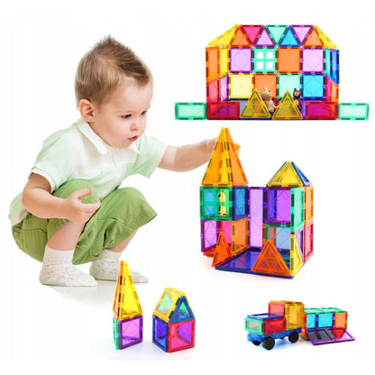 Set Inteligent de Constructie Magnetic IdealSTORE The World of Blocks 3D, 70 de piese