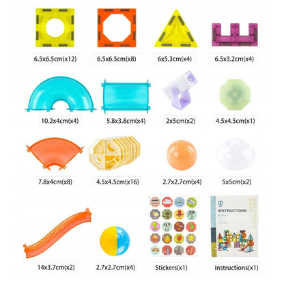 Set Blocuri Magnetice Cu Lumina IdealSTORE LightMag 75 Piese Pentru Constructii