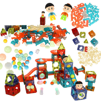 Set de constructie Magnetic IdealStore,Contine 201 piese magnetice luminoase,Stimuleaza Imaginatia si Creativitatea