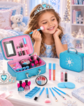 Trusa de Machiaj pentru Copii Princess Make-up idealSTORE, Include o Colectie interesanta de accesorii pentru infrumusetare, Geanta cu Maner pentru Transport, Distractia dezvolta Creativitatea si Imaginatia