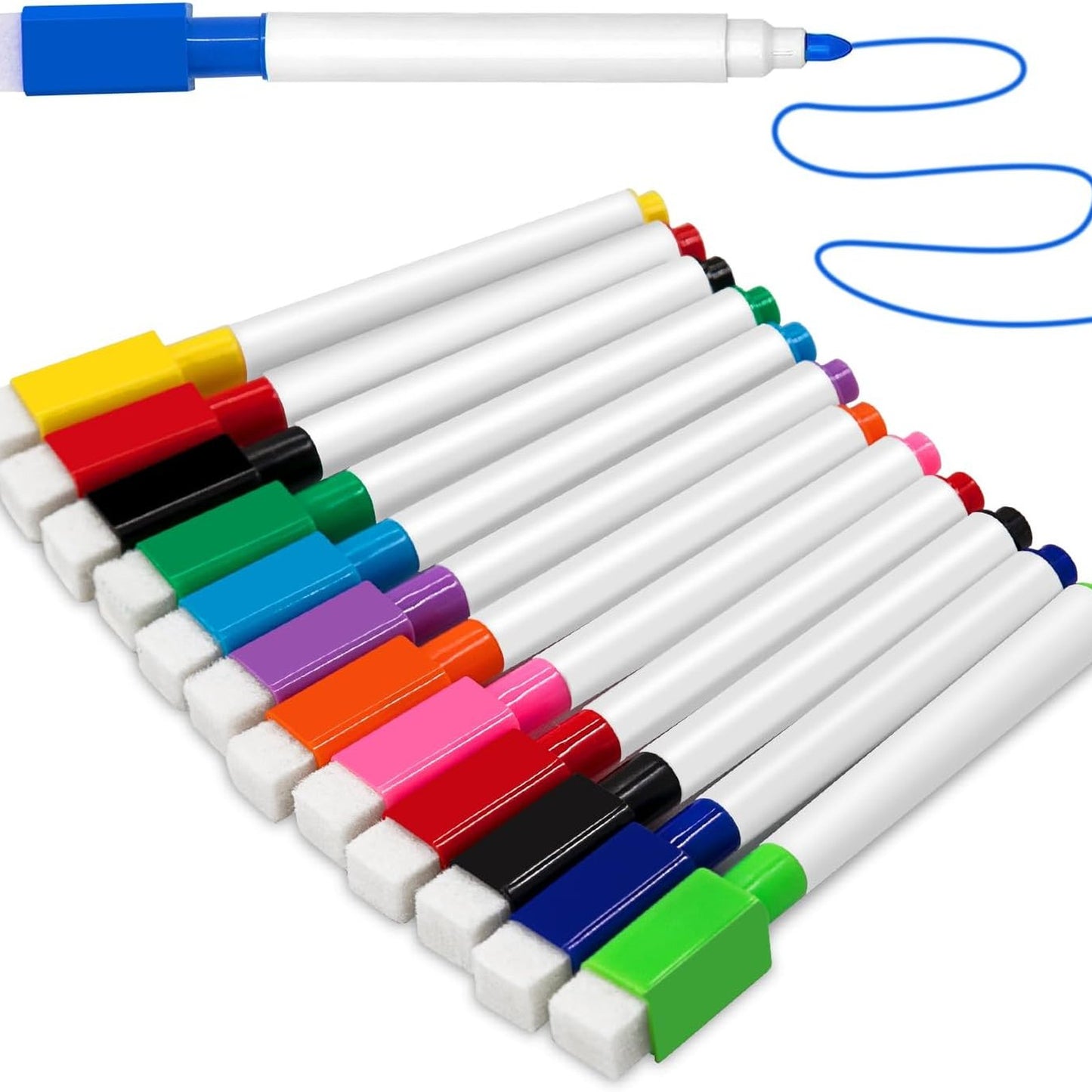 Set 12 Markere Color Power idealSTORE, Stergere Uscata cu Magnet
