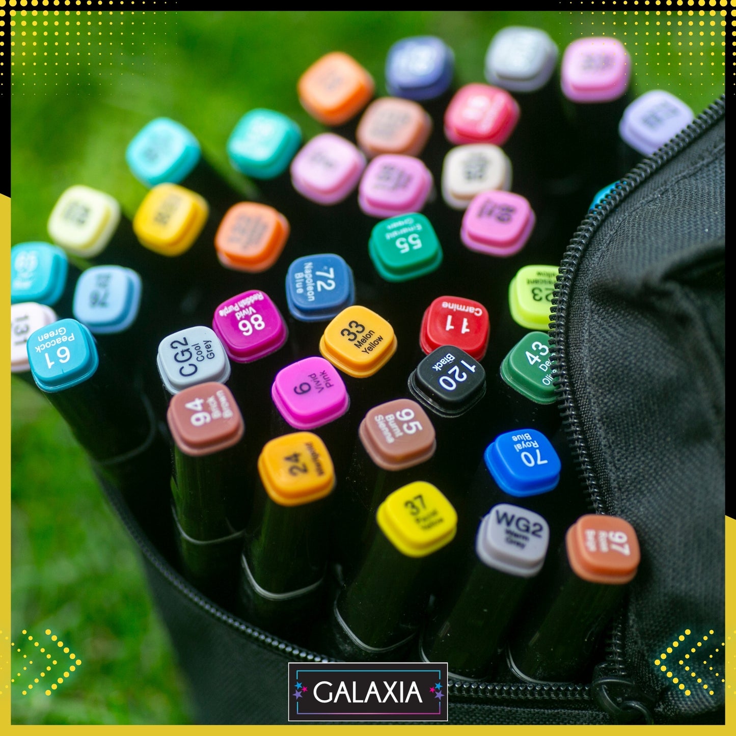 Set 168 markere duble GALAXIA, Carioci profesionale, Cu cerneala pe baza de alcool, Multicolore