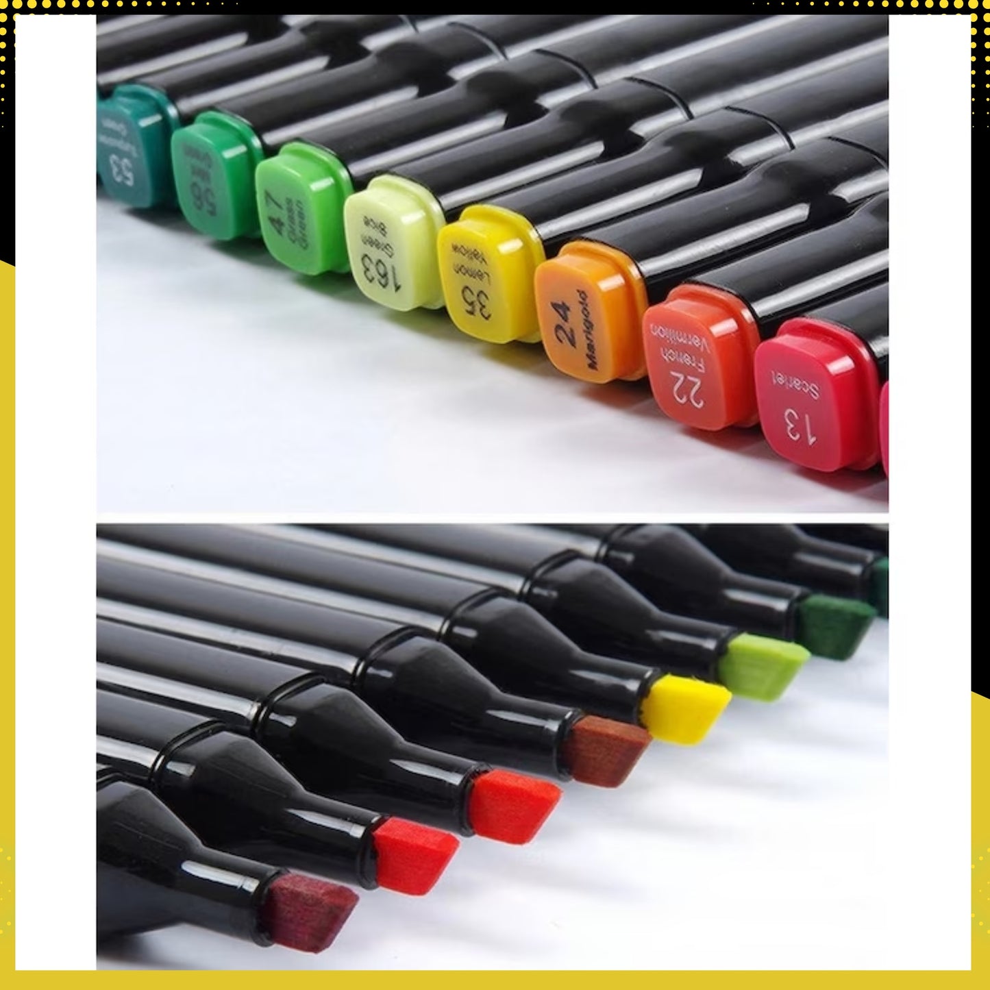 Set 168 markere duble GALAXIA, Carioci profesionale, Cu cerneala pe baza de alcool, Multicolore