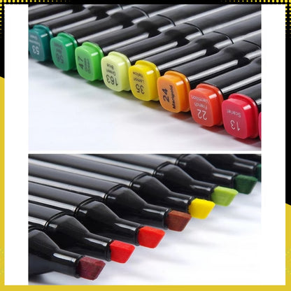 Set 168 markere duble GALAXIA, Carioci profesionale, Cu cerneala pe baza de alcool, Multicolore