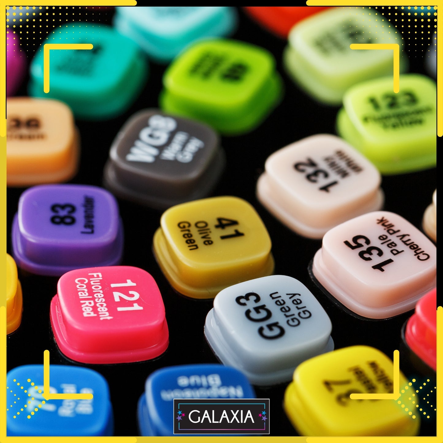 Set 168 markere duble GALAXIA, Carioci profesionale, Cu cerneala pe baza de alcool, Multicolore