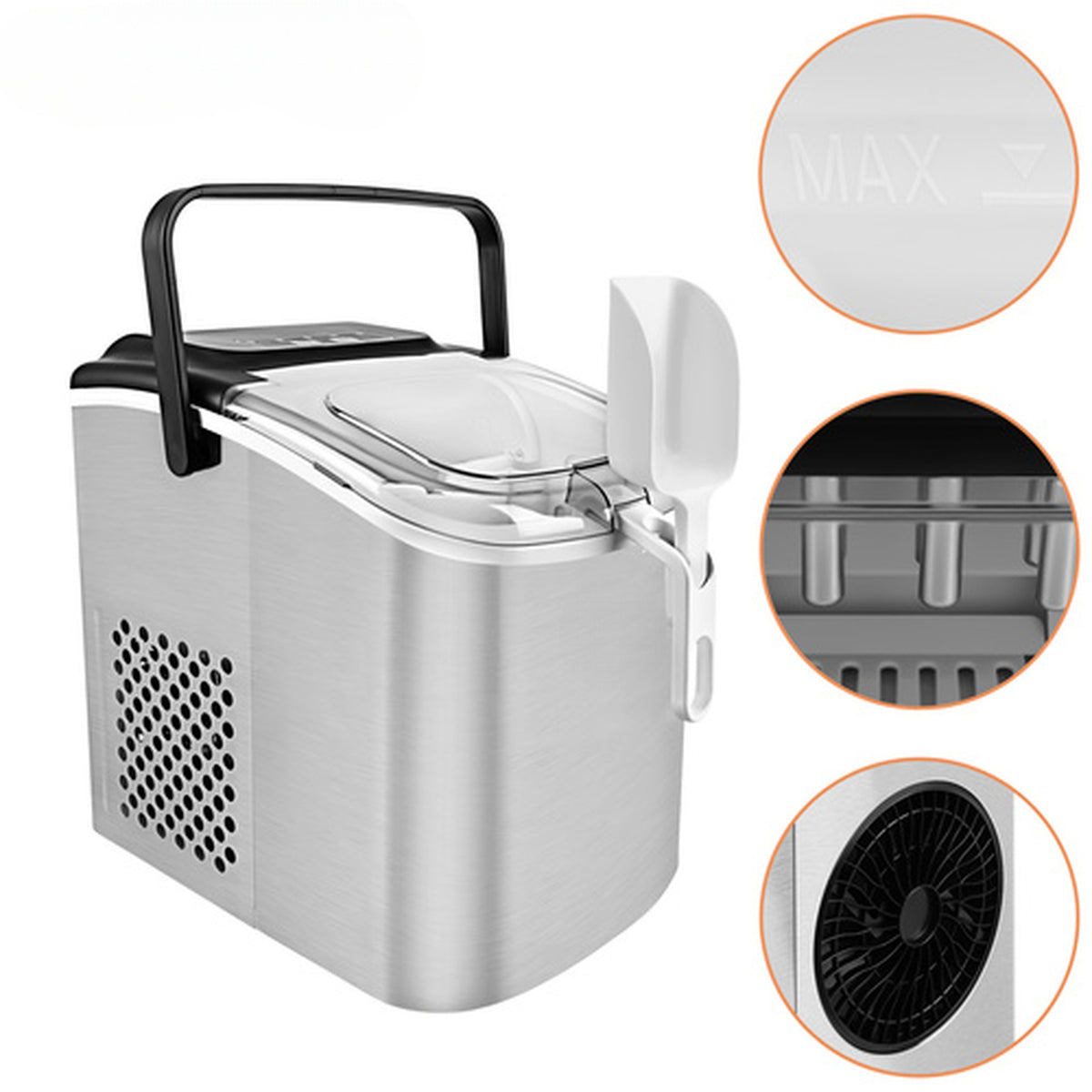 Masina de Cuburi de Gheata Profesionala idealSTORE 12KG 1.2L cu Compresor