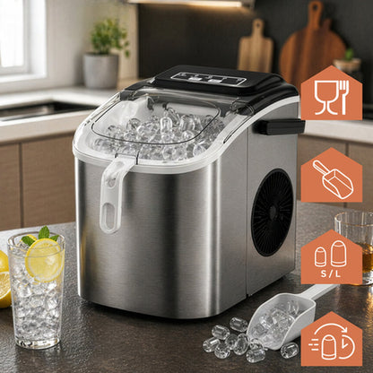 Masina de Cuburi de Gheata Profesionala idealSTORE 12KG 1.2L cu Compresor