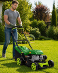 Masina de tuns gazonul pe benzina DriveX idealSTORE,6 CP,Cos colector 60L, Latime taiere 460mm