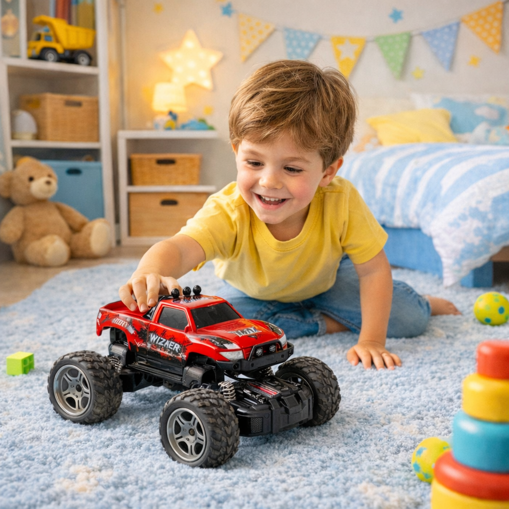 Masinuta Jeep cu telecomanda si suspensii Monster Off Road Red Collection 1:18