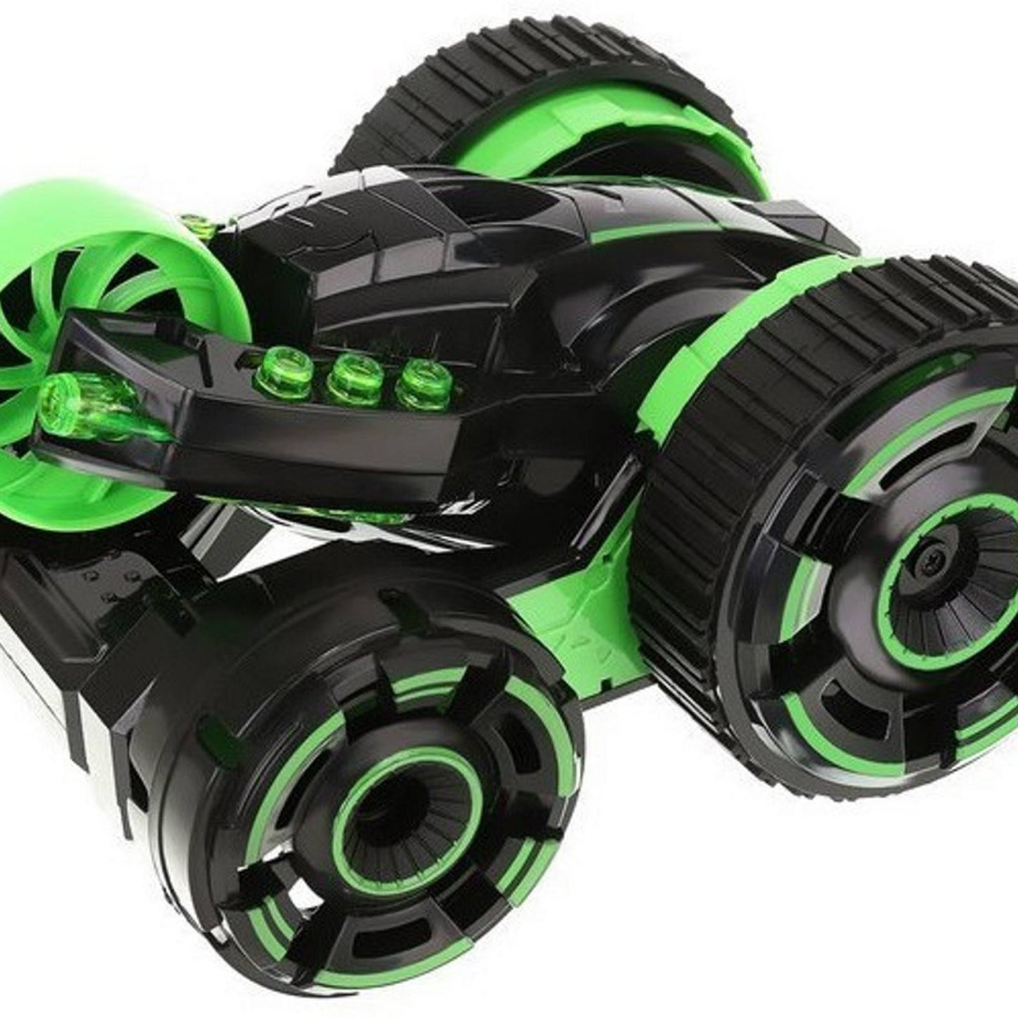 Masinuta cu telecomanda IdealStore Green Furios Car 5 roti acrobatii si lumini LED