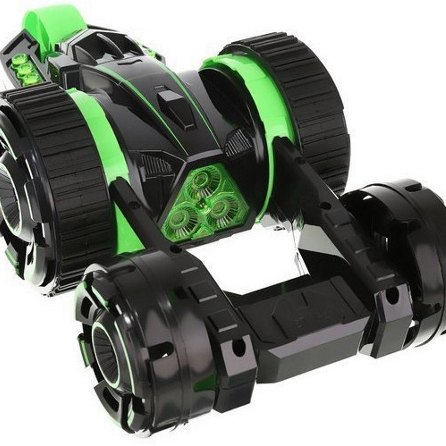 Masinuta cu telecomanda IdealStore Green Furios Car 5 roti acrobatii si lumini LED