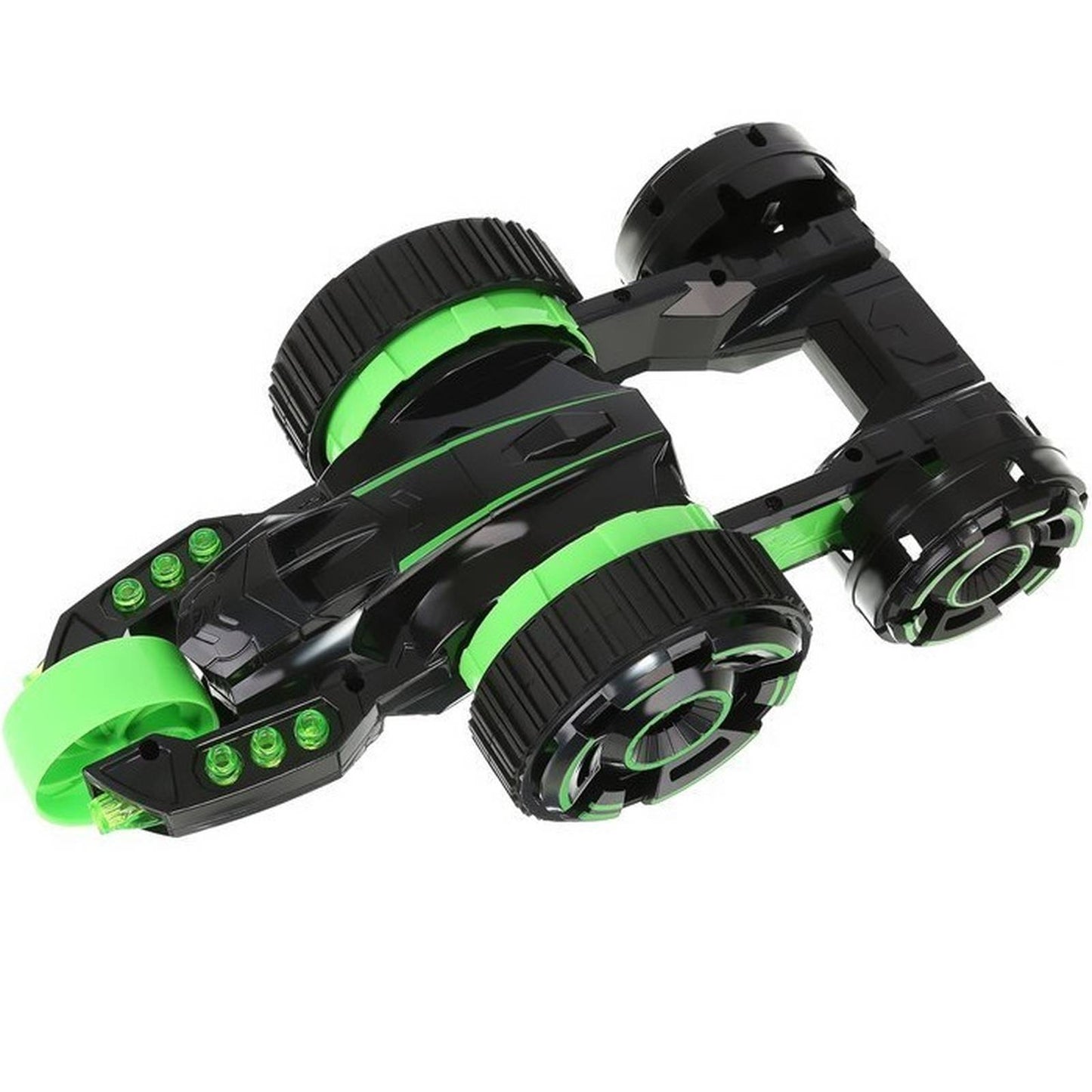 Masinuta cu telecomanda IdealStore Green Furios Car 5 roti acrobatii si lumini LED