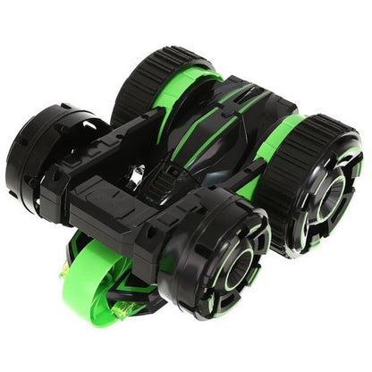 Masinuta cu telecomanda IdealStore Green Furios Car 5 roti acrobatii si lumini LED