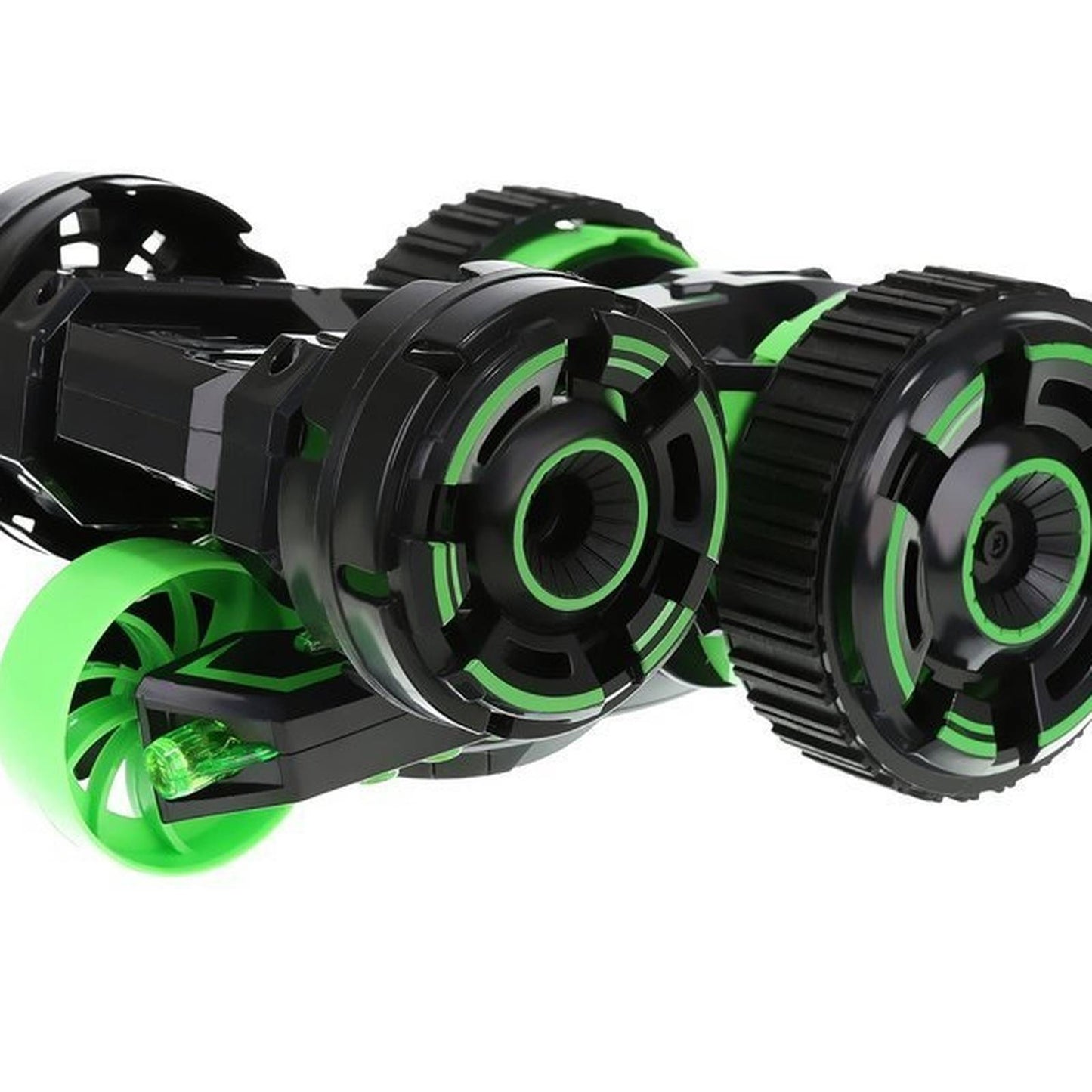 Masinuta cu telecomanda IdealStore Green Furios Car 5 roti acrobatii si lumini LED