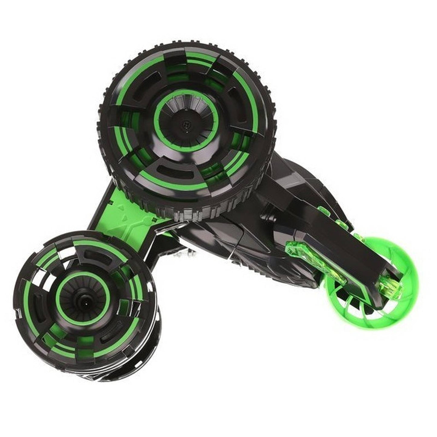 Masinuta cu telecomanda IdealStore Green Furios Car 5 roti acrobatii si lumini LED