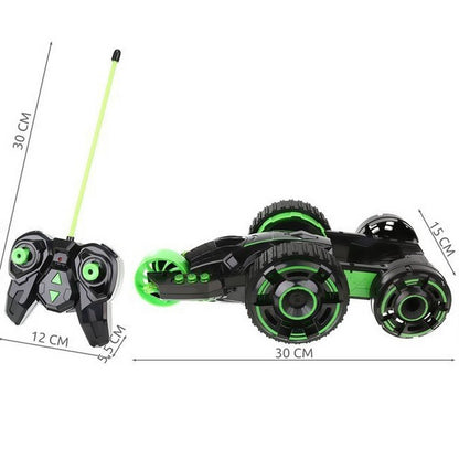 Masinuta cu telecomanda IdealStore Green Furios Car 5 roti acrobatii si lumini LED