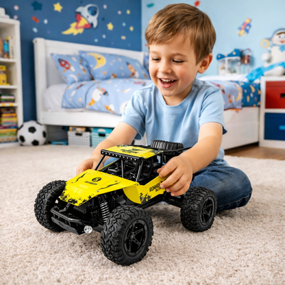 Masinuta cu telecomanda Offroad 1:16 cu suspensii metal, 20 km/h, Galbena
