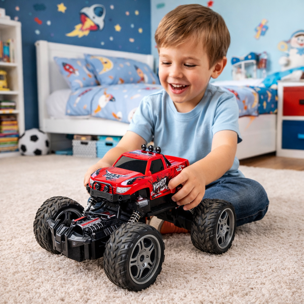 Masinuta Jeep cu telecomanda si suspensii Monster Off Road Red Collection 1:18