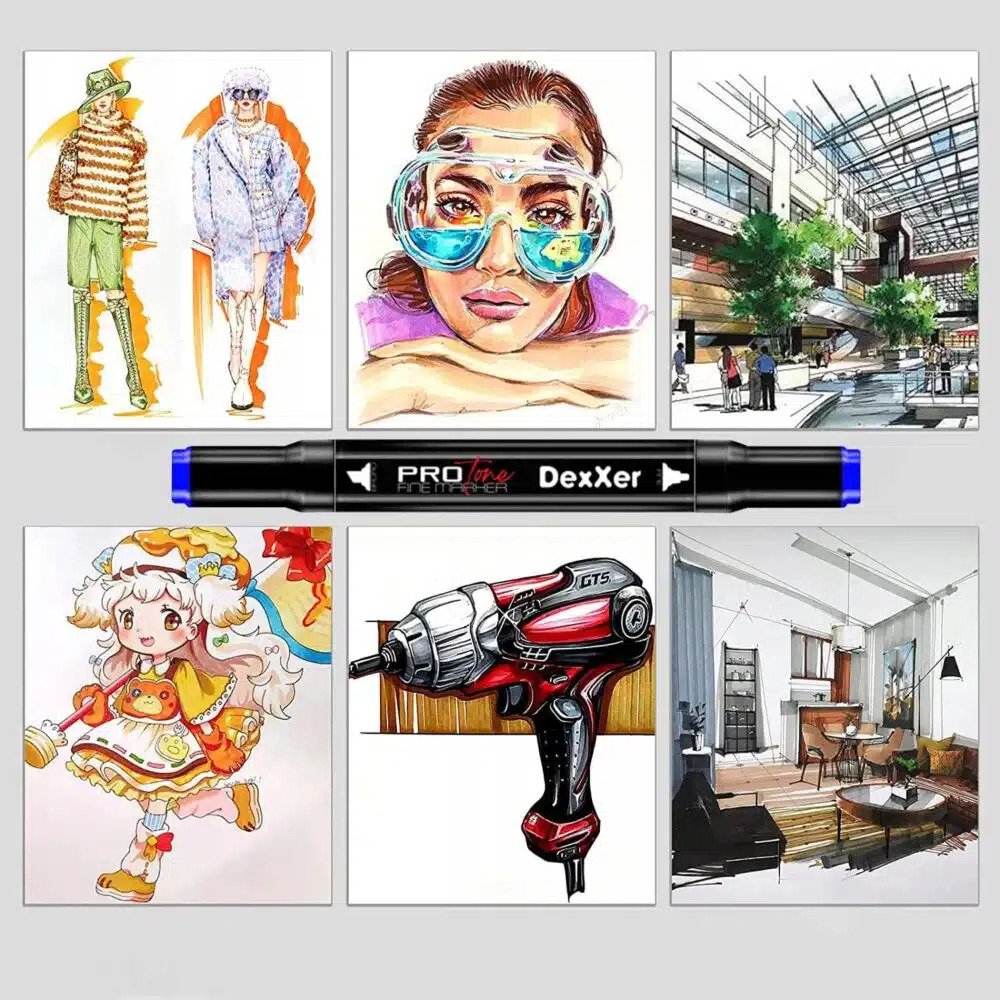 Set 168 markere duble PROtone, Cu cerneala pe baza de alcool, Multicolore