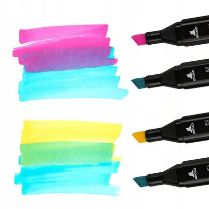 Set 168 markere duble PROtone, Cu cerneala pe baza de alcool, Multicolore