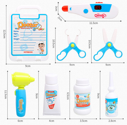 Set de Rol Complet Interactiv si Creativ, Micul Doctor, Carucior pe 4 Roti, 17 Accesorii incluse, Portabil