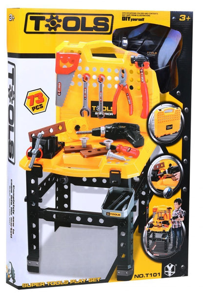 Banc de lucru pentru copii cu diferte scule