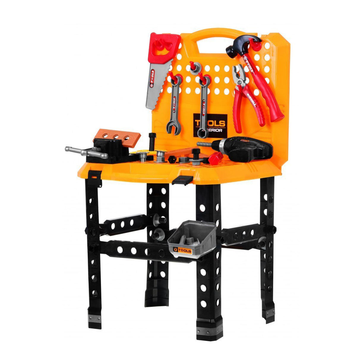 Banc de lucru pentru copii cu diferte scule