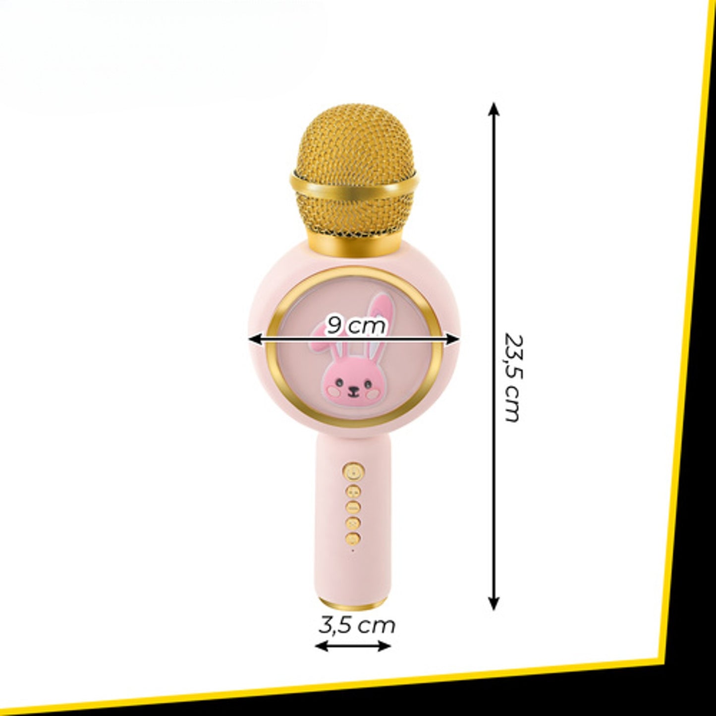 Microfon Karaoke Wireless idealSTORE cu Bluetooth, Difuzor si Lumini RGB, Modificare Voce, 5W, Roz